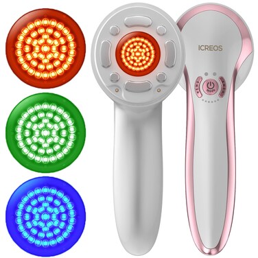 Red Light Therapy for Face and Body Wand Amplified with 147 LEDs in 26mm Head Microcurrent Device for Wrinkles Reducing Firming Lifting, Ideal Gift for Family Friends and Loved Ones, Pink