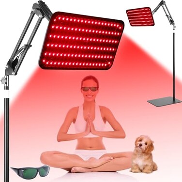 Red Light Therapy for Face Body Use, 3 in 1 Chip 940nm Red Infrared Light Therapy Lamp for Full Body, Extra Large High Power Panel, Adjustable Stand &amp; Timer for Home Office Relaxation