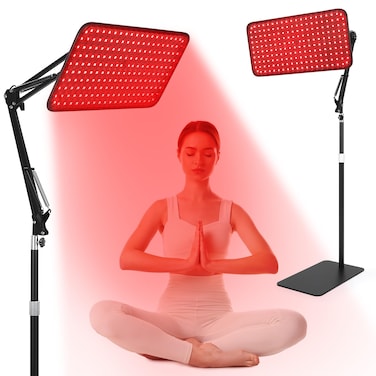 Red Light Therapy for Face, Body, Near Infrared Light Therapy Lamp Combo 660nm 850nm with Stand Adjustable for Skin Care, Pain Relief, Improve Sleep (200 LED(100W))