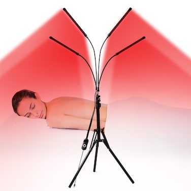 Red Light Therapy Lamp, Red Light Therapy Lamp for Face Body, 660nm Red Light and 850nm Infrared Light, Red Light Device with Adjustable Bracket for Relaxing