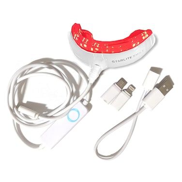 Red Therapy for Gums, Toothache Relief, 32 LED Periodontal Light, Bleeding Gums, Gum Health Red Light, with adapters for USB/C, iPhone, and Android from Starlite Smile