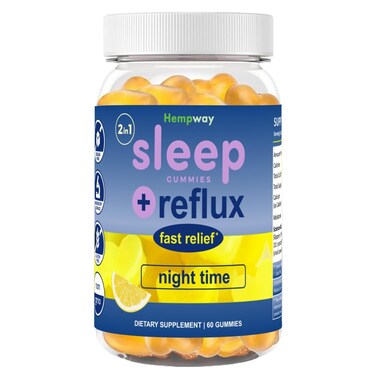 Reflux Raft Antacid Gummies   Fast Acting   2 in 1 Sleep and Acid Reflux Relief Nighttime   5 clinically Studied Ingredients  Non-GMO Gluten Free Sugar Free   Lemon 60 Gummies