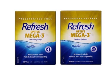 Refresh Optive Mega-3 Lubricant Eye Drops, 30 Single-Use (Pack of 2)