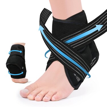 Relief Expert Ankle Ice Pack Wrap, Cold Therapy Ankle Foot Gel Ice Pack, Reusable Gel Cold Pack for Achilles Tendon with Double Compression, Plush Lining - 1 Pack