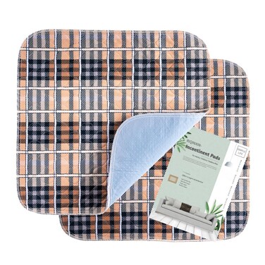 RIQINXIN Washable Absorbent Incontinence Chair Pads Reusable Seat Protector Pads for Adults Waterproof Pads for Chairs Non-Slip Quilted Bed Pads for Incontinence for Recliner 21x22in 2pcs Plaid