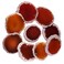 Rockcloud 10 Pcs Agate Light Table Slices, Healing Crystals Geode Stones,Irregular Home Decoration Jewelry Making, Round, Red