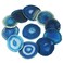 rockcloud 10 Pcs Agate Light Table Slices, Healing Crystals Geode Stones,Irregular Home Decoration Jewelry Making,Round,Blue