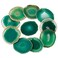 Rockcloud 10 Pcs Agate Light Table Slices, Healing Crystals Geode Stones,Irregular Home Decoration Jewelry Making,Round,Green