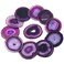 rockcloud 10 Pcs Agate Light Table Slices, Healing Crystals Geode Stones,Irregular Home Decoration Jewelry Making,Round,Purple