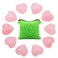 Rockcloud 10 PCS Healing Crystal Rose Quartz Heart Love Carved Worry Stones with Chakra Bag Meditation Reiki Balancing