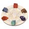 Rockcloud Chakra Therapy Starter Collection 20 Pcs Healing Crystals kit Raw Stones Rock Quartz Points Metatron's Cube Sacred Geometry Energy Crystal Grid, 6 Color Raw Stones