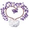 Rockcloud Handmade Love Heart Shape Crystal Money Tree with Natural Rock Quartz Geode Base for Wedding Home Office Decor for Wealth and Luck, Amethyst