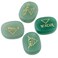 Rockcloud Healing Crystal 4pcs Engraved Triangle Symbol Stones Palm Stones Reiki Balancing,Green Aventurine