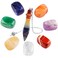 Rockcloud Healing Crystal 7pcs Assorted Stones Worry Stones Palm Pocket Stone &amp; Chakra Pendulum Set Reiki Balancing