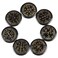 Rockcloud Healing Crystal 7pcs Engraved Magic Circle Spiritual Powers Round Palm Stones Reiki Balancing,Black Agate