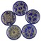 Rockcloud Healing Crystal Lapis Lazuli Solomon Symbol Witches Rune Set Chakra Stones Palm Stone Reiki Balancing, 5 Pcs