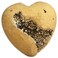 Rockcloud Heart Shape Titanium Coated Agate Geode Druzy Home Decoration Pocket Stones Specimen, Gold