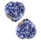 Rockcloud Pack of 2 Blue Spot Jasper Stone Thumb Worry Stone for Anxiety, Healing Crystal Pocket Palm Stone, Heart Shape