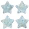 Rockcloud Pack of 4 Star Shape Worry Stones Crushed Stones Resin Figurine Puffy Star Natural Crystal Stone Chips Decoration for Healing Banlacing Energy, Aquamarine