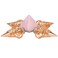 Rockcloud Pyramid &amp; Spring Points Energy Generator, Reiki Healing Crystal Stone, Roese Quartz, Rose Gold Plated