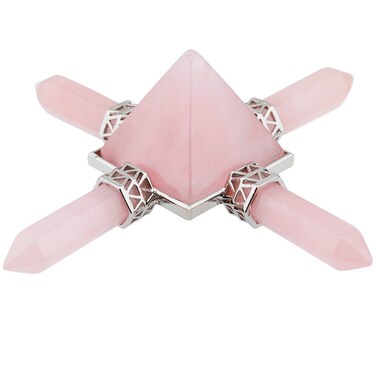 Rockcloud Pyramid Energy Generator, Reiki Chakra Healing Crystal Stone,Rose Quartz