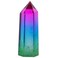 Rockcloud Rock Quarz Crystal Stone Electroplated Healing Crystal Wand Point 6 Faceted Prism Faceted Prism Wand Carved Reiki Stone Figurine