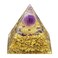 Rockcloud The Crown Chakra Orgone Pyramid Amethyst Crystal Ball Reiki Balancing Energy Generator for Mediation Yoga Home Office Decor
