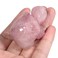 Rose Quartz Turtle Crystal Statue, 2 Inches Natural Palm Healing Stone Carved Figurine Home Decor