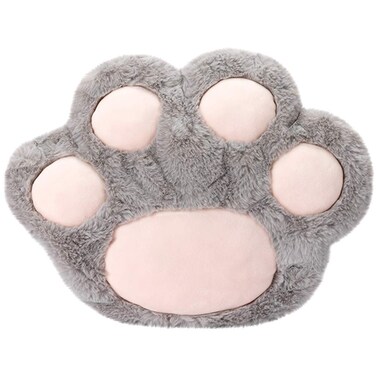 Rubber Hot Water Bottles Pain Relief with Cute Faux Fur Cover Gray Paw01