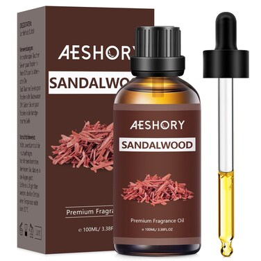 Sandalwood Fragrance Oil 3.38FL.OZ - Aromatherapy Essential Oils for Diffusers for Home, Sandalwood Scented Oils for Massage, Soap Candle Making Scents - 100ML
