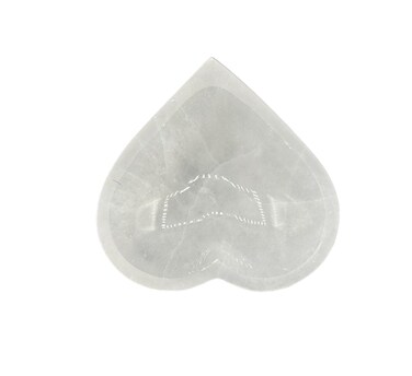 Selenite Heart Bowl - 4" Selenite Heart Crystal Bowl Charging Dish Cleansing Charged Plate of Offering Energy Bowls Stone Healing Sculpture Stones Gem Rock Decoration Natural Shape Spiritual