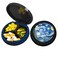 Serfeymi Small Pill Box - 3 Compartments Portable Pill Box for Purse Pocket, Compact Mini Travel Pill Case - Suitable for Medicine, Vitamin, Fish Oil, Supplements - Black(Starry Night)