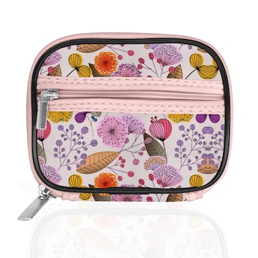 Serfeymi Weekly Travel Pill Organizer Pill Case for Purse with Removable 7 Day Pill Box, Fashionable Travel Medicine Organizer Pill Container for Medicine, Vitamin, Supplement - Bloom 03