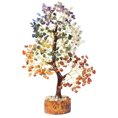Seven Chakra Crystal Tree 300 Beads Chakra Of Life Gemstone Tree Crystal Healing Bonsai Tree Money Tree Red Jasper Amethyst Lapis Rose Quartz Stone Home Office Decor Tree Reiki Crystal Healing Tree