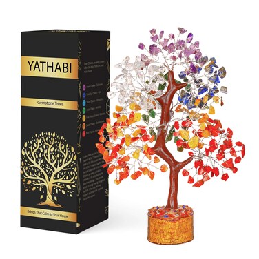 Seven Chakra Tree - Crystals - Crystal Tree for Positive Energy - Feng Shui Tree - Chakra Tree of Life Decor - Good Luck Gifts - Crystals and Stones - Spiritual Items - Housewarming Gifts for Women