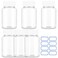 Sibba Clear Pill Bottle 6 Pcs Empty Medicine Organizers 30ML Jar Powder Box Storage Transparent Reagent Containers Plastic Dispenser Leak Proof Caps Receptacle for Toiletries Counter Labels