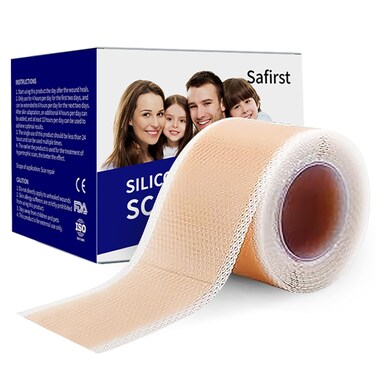 Silicone Scar Tape 1.6"x59" Roll-1.5M Scars Removal Treatment Medical Grade Scar Sheets for Surgical Scars Resuable Strip for Tummy Tuck,Incision,Keloid,C-Section,Burn,Acne Scars