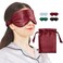 Silk Eye Sleeping Mask, Travel Mask, Eye Covers for Sleeping, Organic sleep mask, Real Adjustable Band, and Luxury Travel Bag (Red Wine)