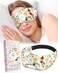 Silk Weighted Eye Mask - Microwave Eye Mask Heat and Cold Warm Compress for Sleeping Dry Eyes Pillow Soft Smooth Lavender Mulberry Silk Sleep Mask for Women Wife Mom - Flower