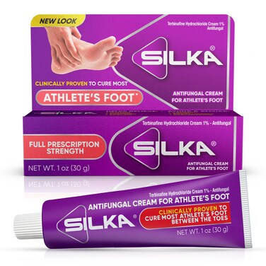 SILKA Anti-Fungal Cream, Clinical Anti-Fungus Foot Treatment, Jock Itch &amp; Ringworm Remedy, Maximum Strength, Fast-Acting Relief from Itching &amp; Burning, 1 Oz