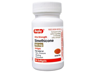Simethicone 180mg Softgels Anti-Gas (Compare to Phazyme Ultra Strength) 60ct (1 pack ) by Rugby