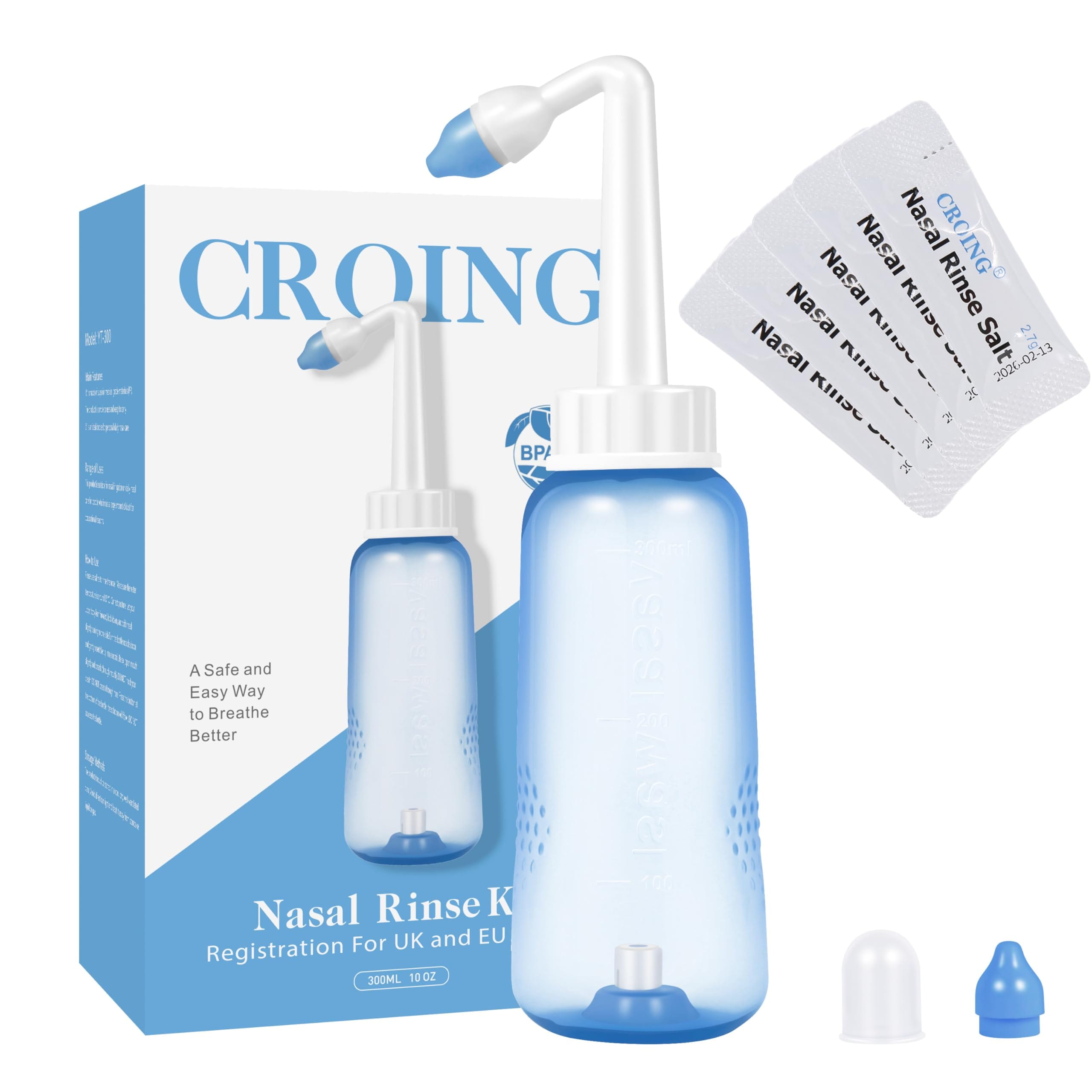Buy Sinus Rinse Kit with 40 Salt Packs - Neti Pots - Nasal Irrigation ...