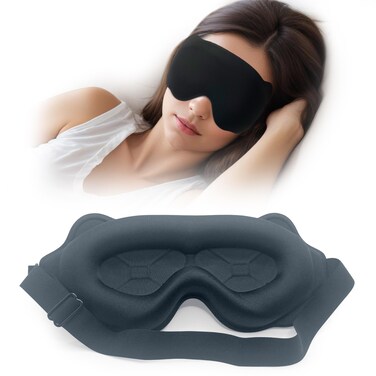 Sleep Mask for Men &amp; Women, 3D Sleeping Mask, 100% Blackout for Side Sleeper, Zero Pressure on Eye &amp; Lash, Cooling and Skin Friendly, Blindfold, Light Blocking for Travel,Yoga,Nap