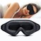 Sleep Mask for Side Sleeper, Eye Mask for Men Women,100% Light Blocking 3D Sleeping Eye Mask, Soft Breathable Eye Cover for Women Men, Relaxing Zero Pressure Night Blindfold, Black