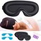 Sleep Mask for Side Sleeper, Upgraded 3D Contoured Cup Eye mask Blindfold for Man Women, Block Out Light, Eye mask with Adjustable Strap, Breathable &amp; Soft for Sleeping, Yoga, Traveling (Black)