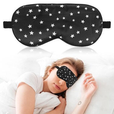 Sleep Mask Soft Eye Mask with Adjustable Strap for Sleeping Eye Sleep Shade Cover Blackout Eye Mask Night Blindfold Block Light Eyeshade for Men Women Night Sleeping Travel Nap Meditation