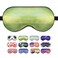 Sleep Mask,Silk Eye Mask for Sleeping,Eye Sleep Shade Cover for Women&amp;Men with Adjustable Straps,Light Blocking Night Blindfold,Travel Eye Mask, Green