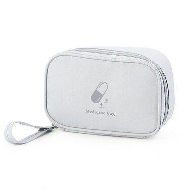 Small Empty First Aid Bag with Handle, Mini First Aid Kit Travel Bag Zippered Medical Storage Bag Portable for Home Outdoor Travel Camping Hiking, Grey