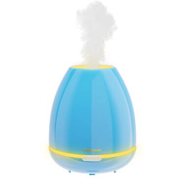Small Humidifier for House Quiet Essential Oil Diffuser with 3 Timer 7 Color LED Light 20H Working Time and 300ml Wide Water Tank Aromatherapy Device for Home with Auto-Off (Blue)