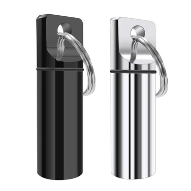 Small Pocket Pill Box Keychain, Portable Mini Aluminium Alloy Pill Organizer Case Container for Purse